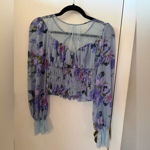 Free People Floral Lace Women's Top
